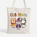 Personalized Halloween Cat Mom Tote Bag