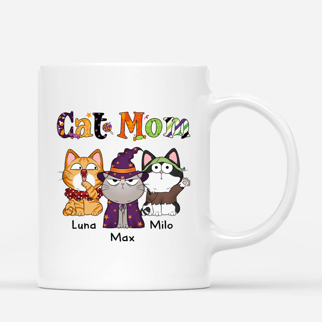 Halloween Cat Mom - Personalized Cat Mom Mug