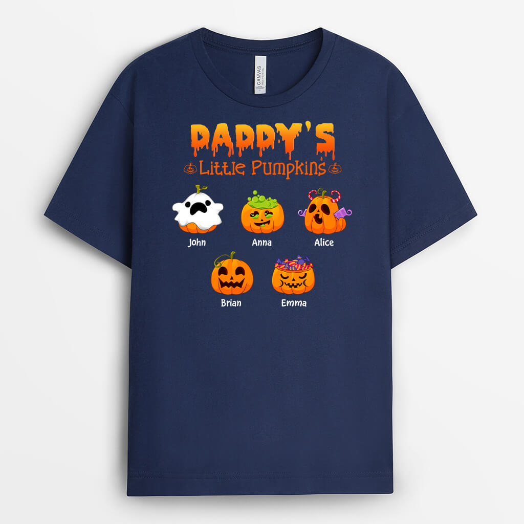 Personalized Halloween Gifts - Daddy's Little Pumpkins T-Shirt
