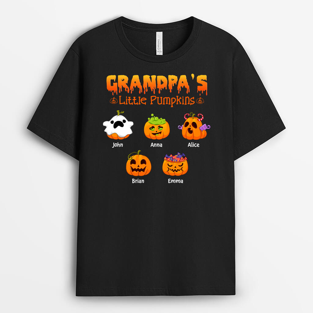 Personalized Halloween Gifts - Daddy's Little Pumpkins T-Shirt