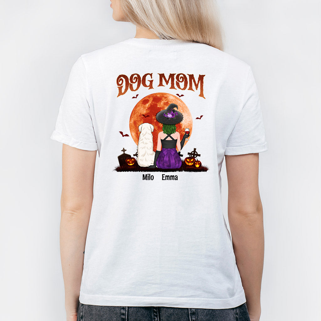 Dog Mom Red Moon - Personalized Halloween Shirts for Dog Lovers