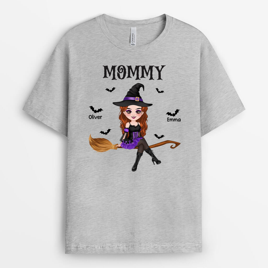 Personalized Grandma Witch Sitting On Broom T-Shirt