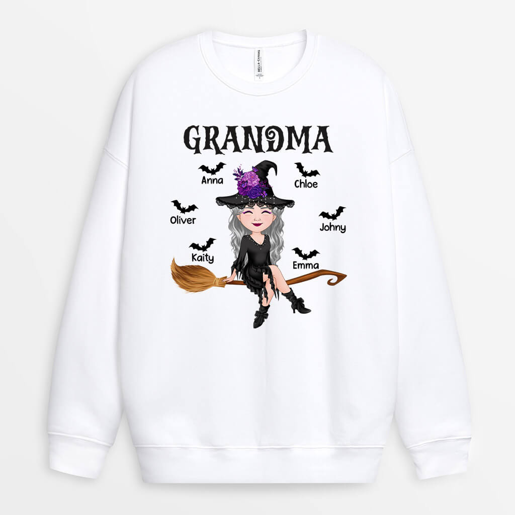 Personalized Mama Witch Sitting On Broom Sweatshirt