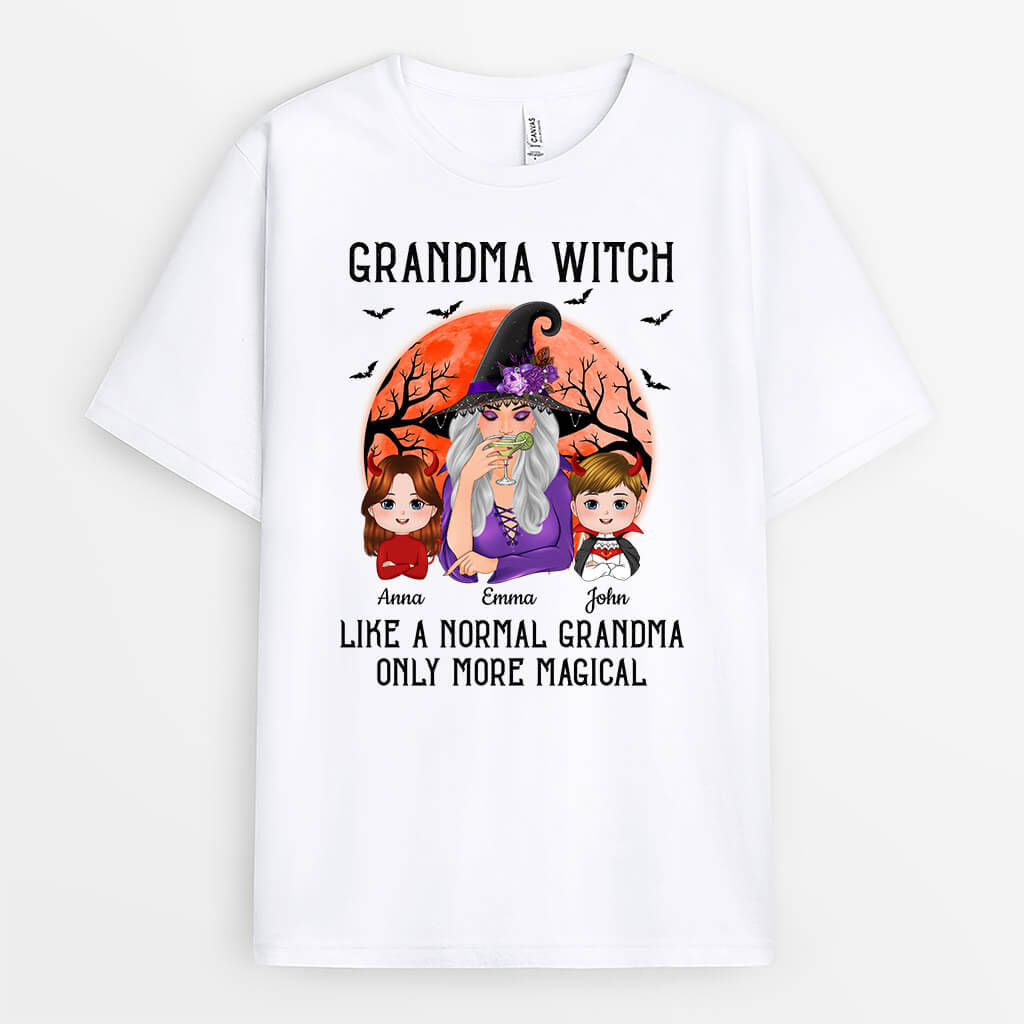 Personalized Like Normal Grandma More Magical Halloween T-Shirt
