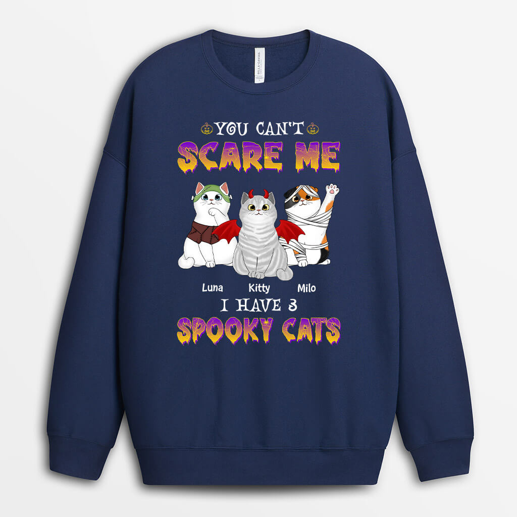 Personalized You Can't Scare Me I Have A Spooky Cat Sweatshirt