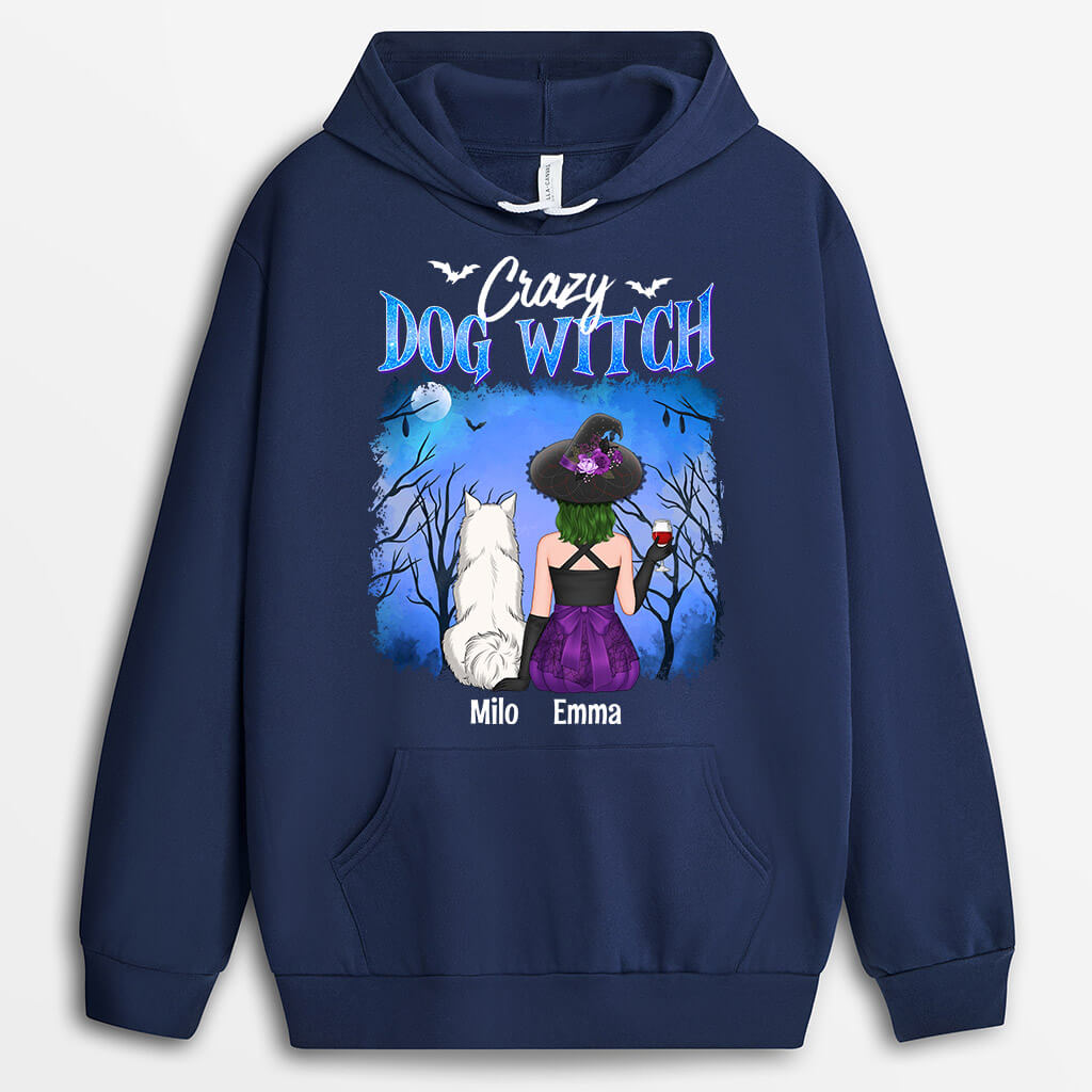 Crazy Dog Witch Hoodie - Personalized Dog Gifts For Owners