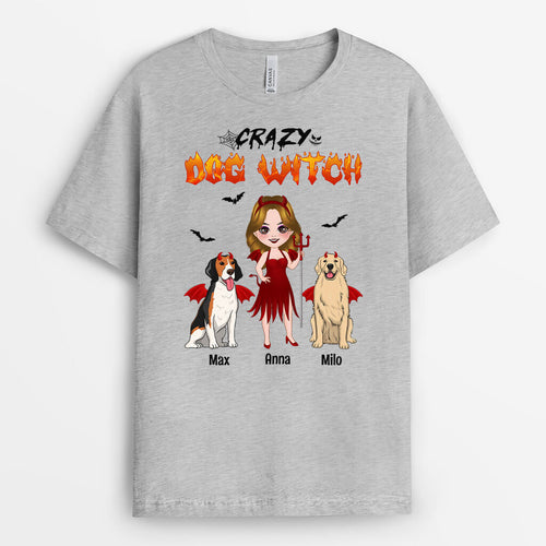 Evil Crazy Dog Witch - Personalized T-Shirts for Halloween