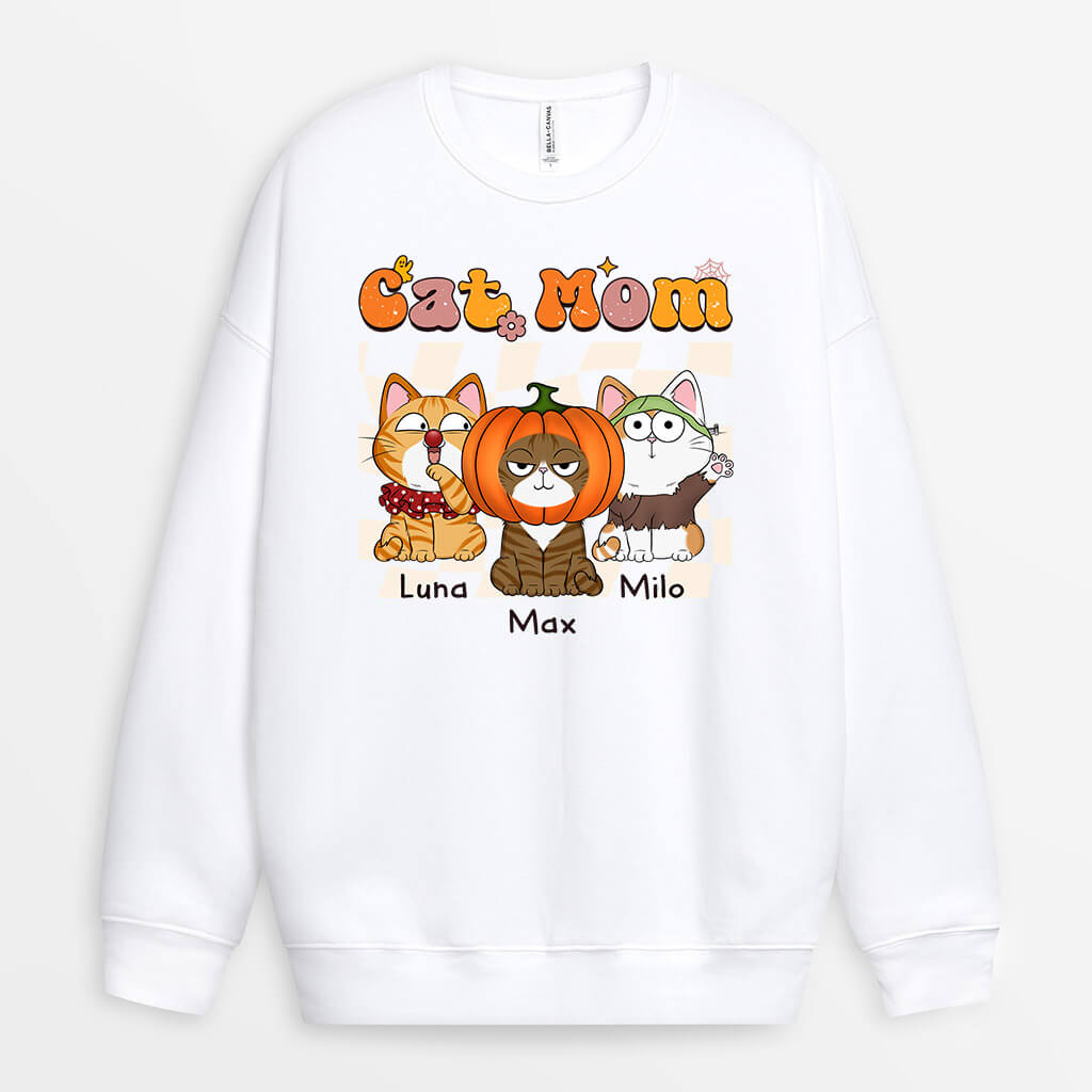 Personalized Cute Cat Mom Sweatshirt