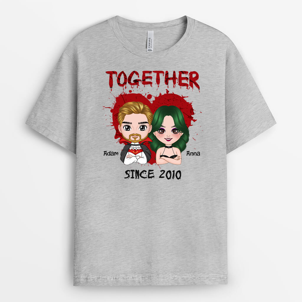 Personalized Together Since Halloween Theme T-Shirt