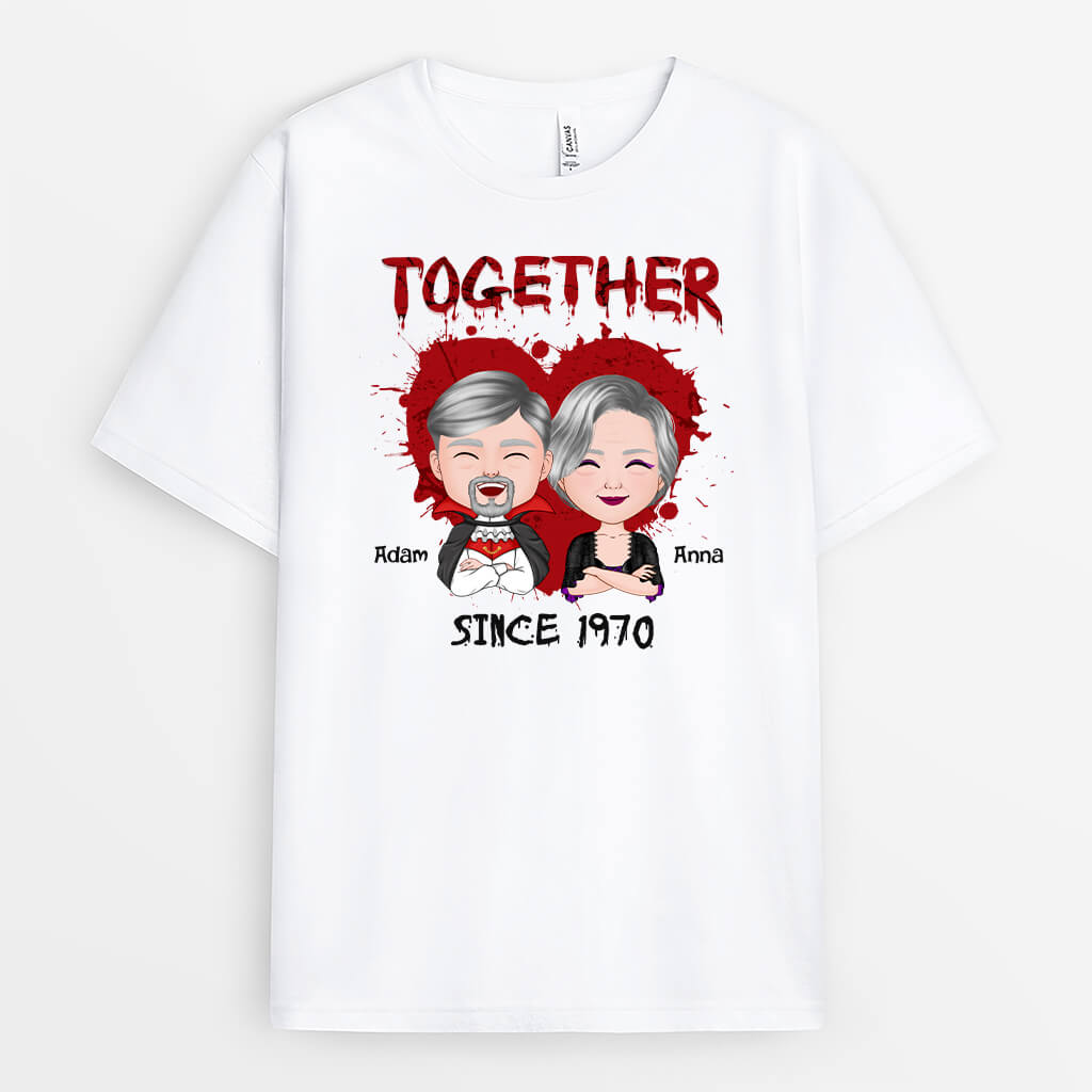 Personalized Together Since Halloween Theme T-Shirt