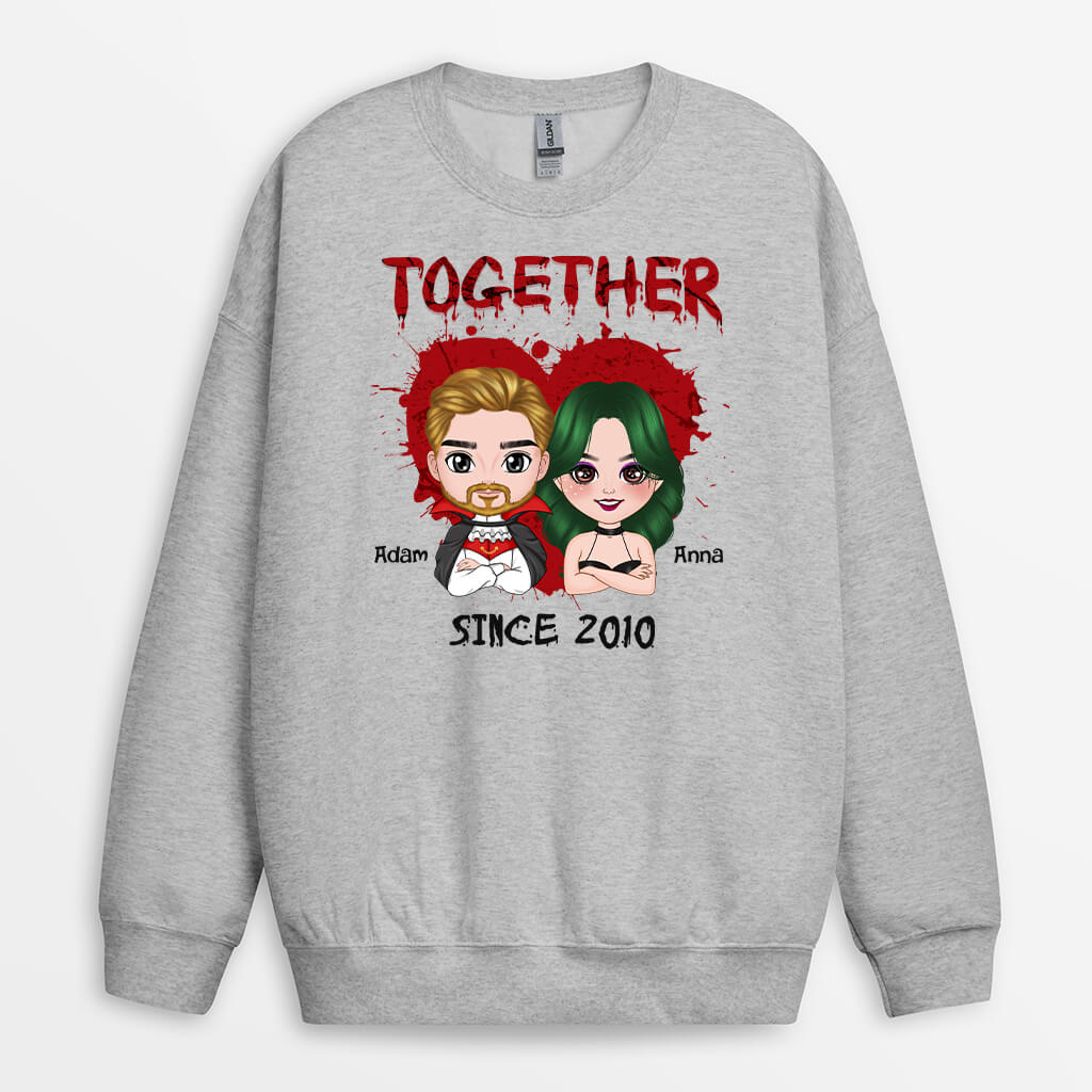 Personalized Together Since Halloween Theme Sweatshirt
