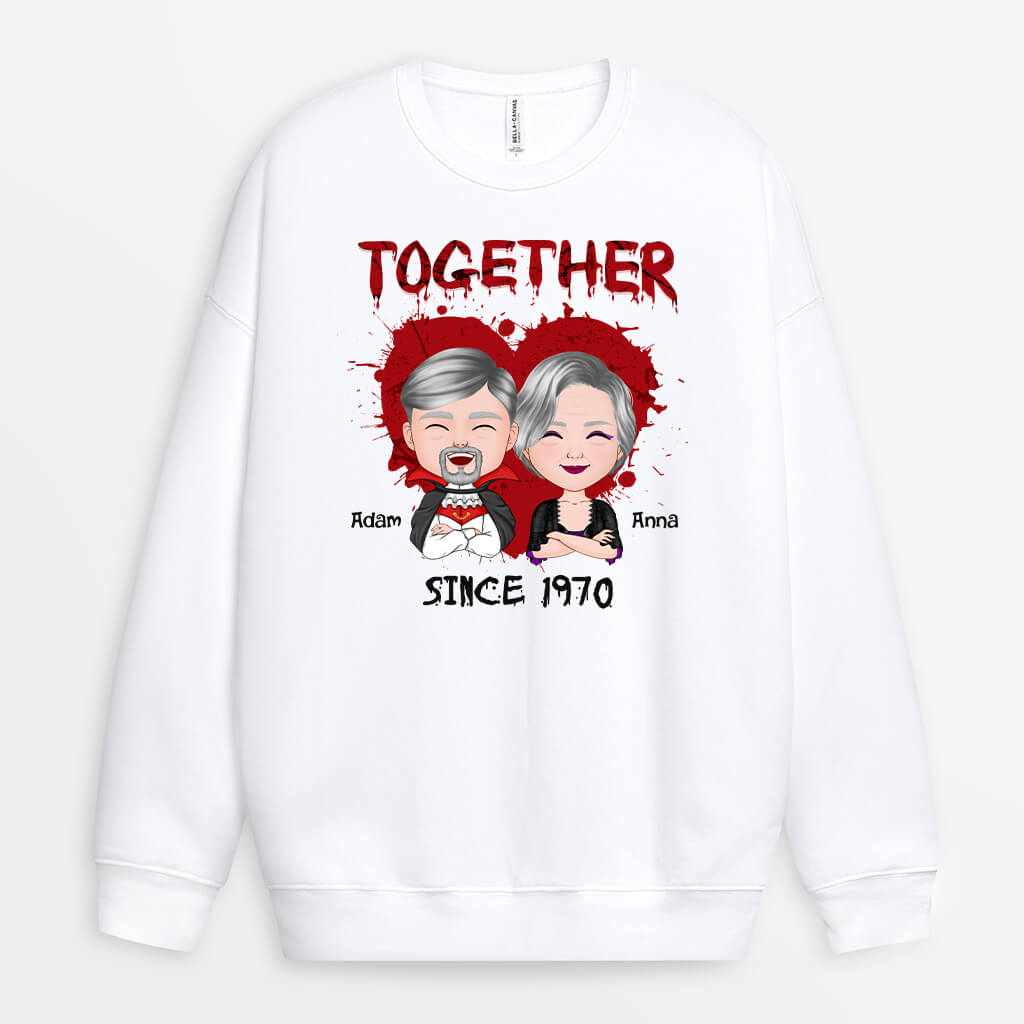 Personalized Together Since Halloween Theme Sweatshirt