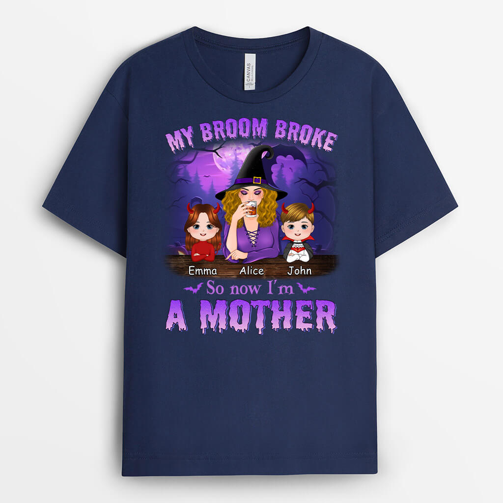 Personalized My Broom Broke So Now I'm A Grandma T-Shirt