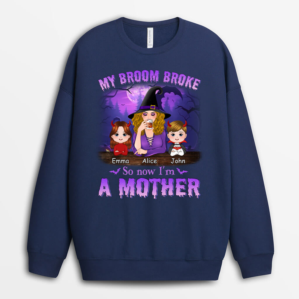 Personalized My Broom Broke So Now I'm A Grandma Sweatshirt