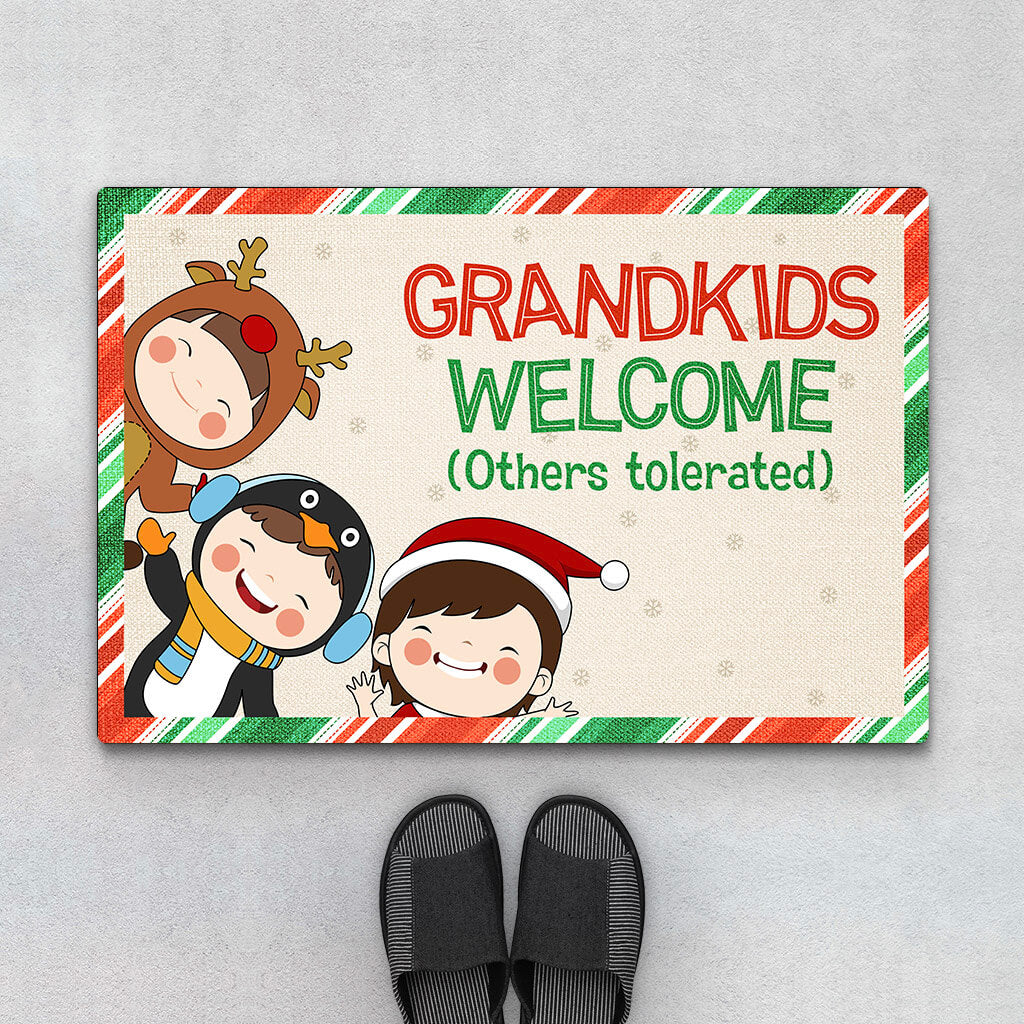 Personalized Grandkids Welcome Doormat