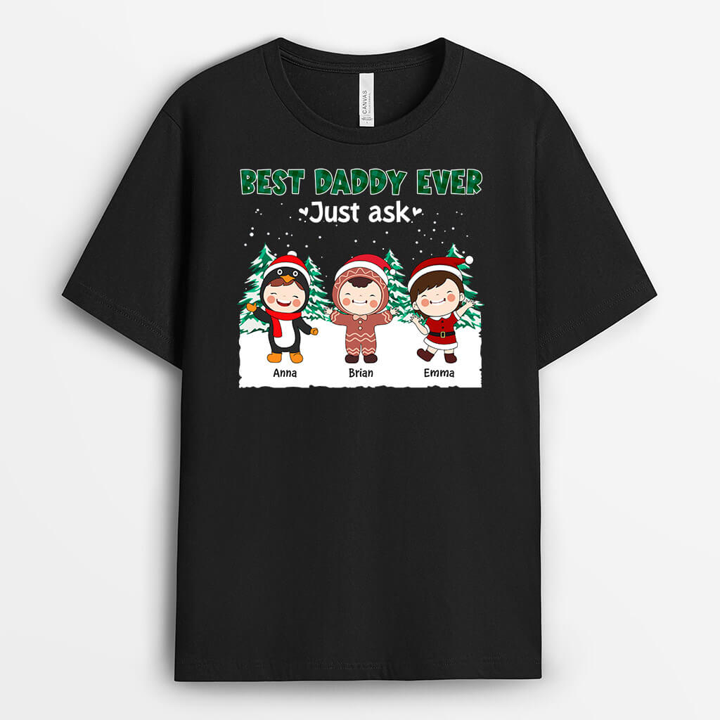 Best Dad Ever | Customized Christmas Graphic Tee Shirts