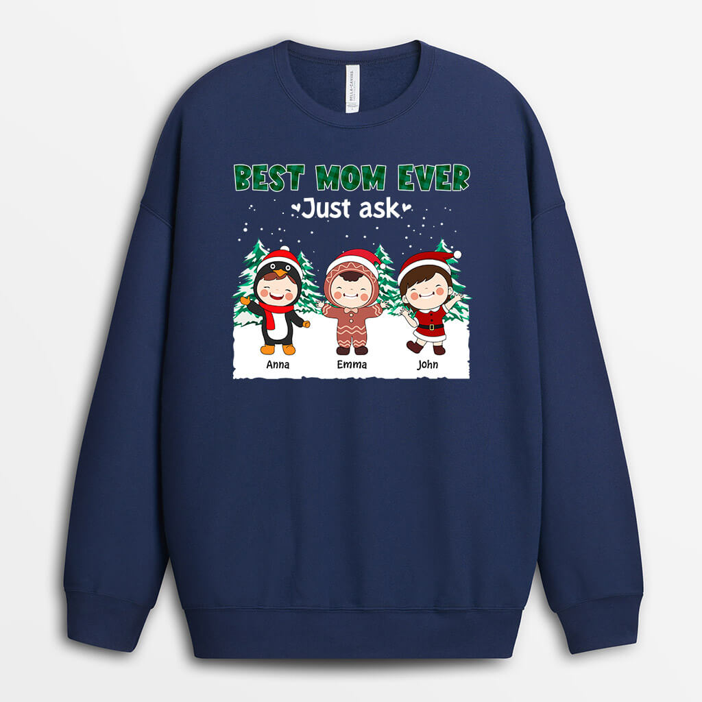 Personalized Best Mom Ever Christmas Sweatshirt
