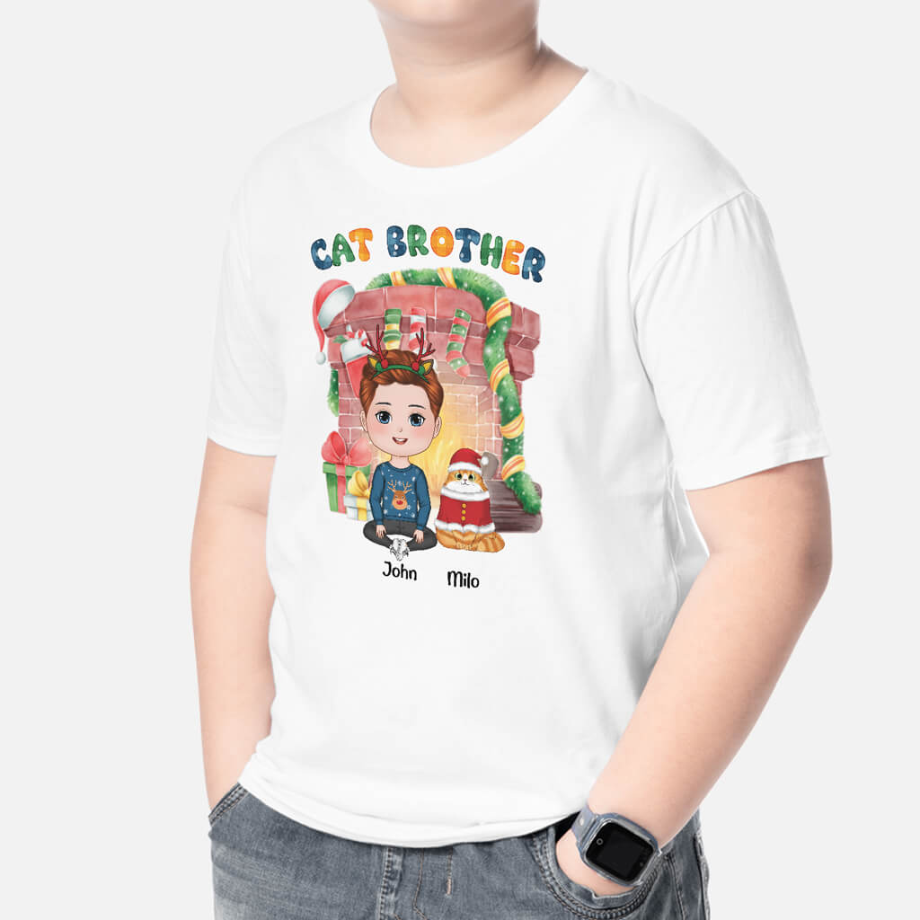 Personalized Cat Sister/Brother T-Shirt for Kids