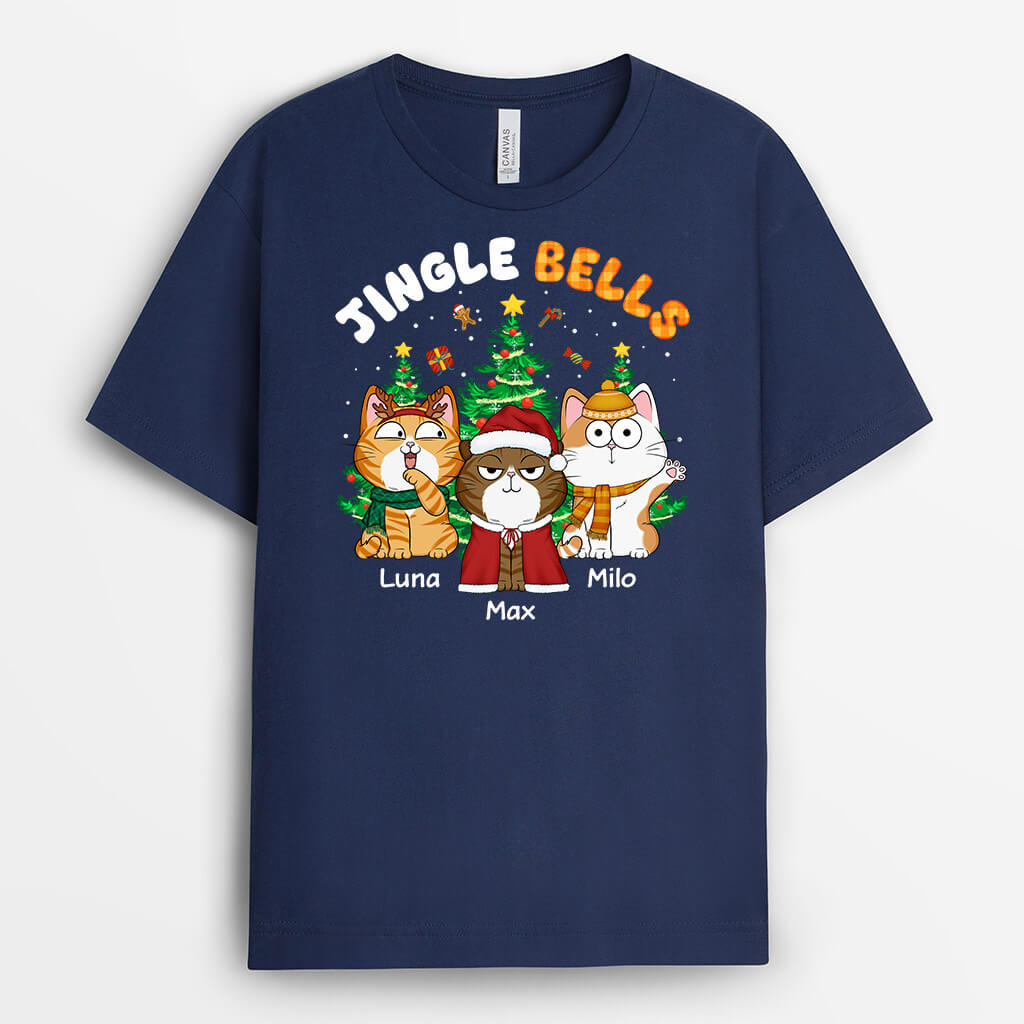 Jingle Hell Cat | Personalized Merry Christmas Shirt for Cat Lovers