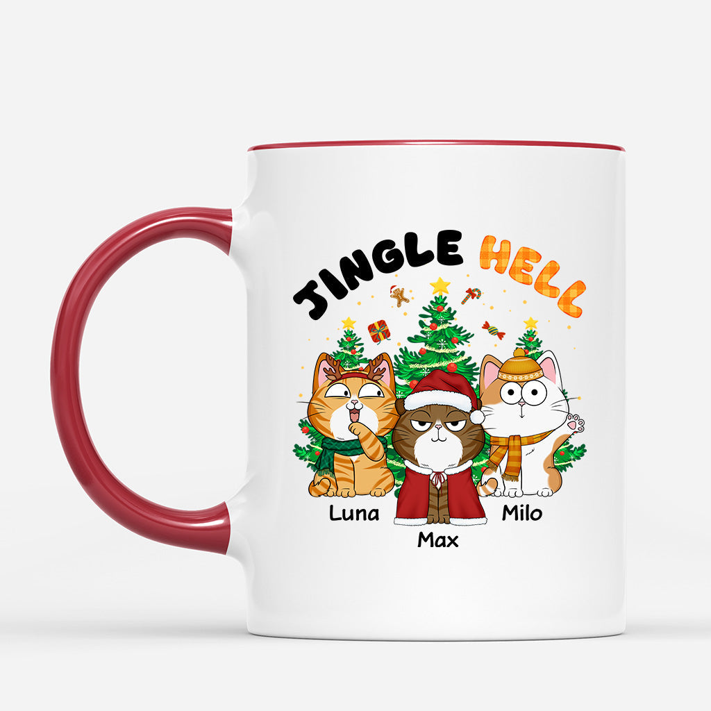 Jingle Hell Christmas Cat - Custom Cat Mugs