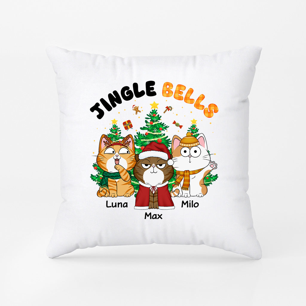 Personalized Jingle Hell Christmas Cat Pillow