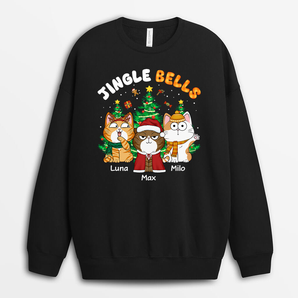 Personalized Jingle Hell Christmas Cat Sweatshirt