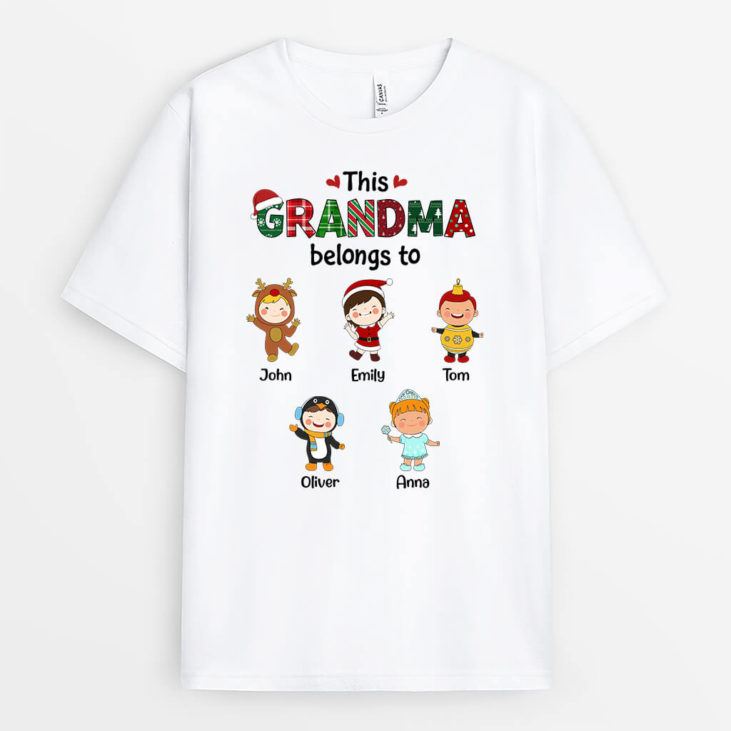 This Mommy/Grandma Belongs To | Personalized Christmas Graphic Tee