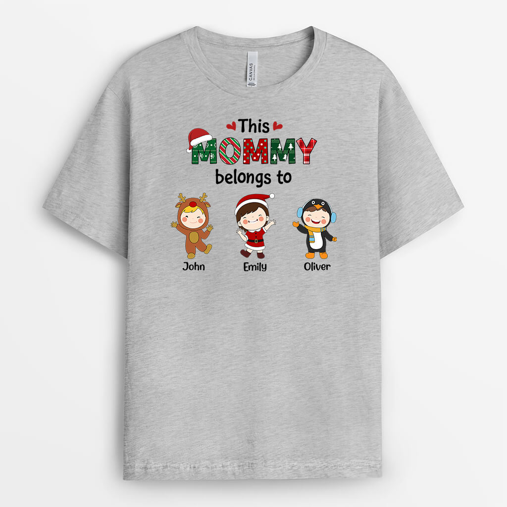 This Mommy/Grandma Belongs To | Personalized Christmas Graphic Tee