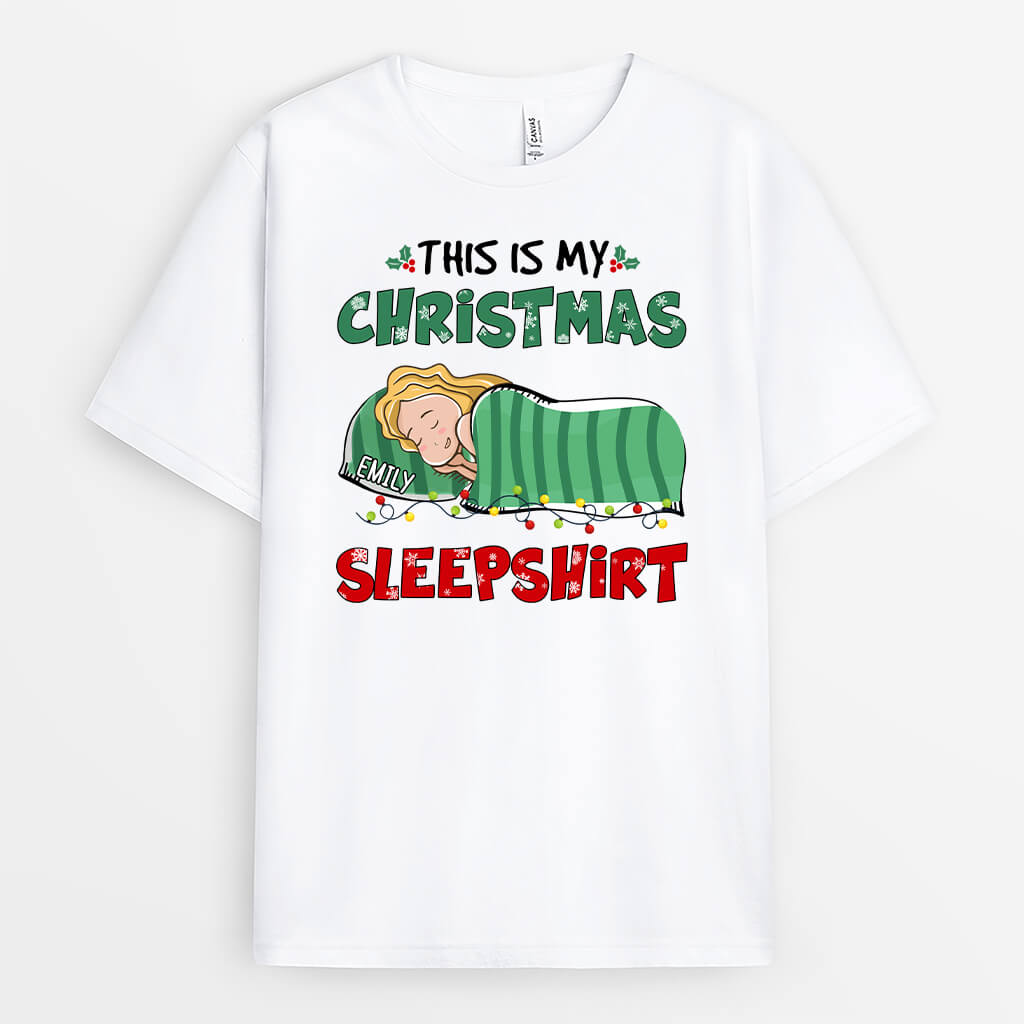 Personalized This Is My Christmas Sleepshirt T-shirt