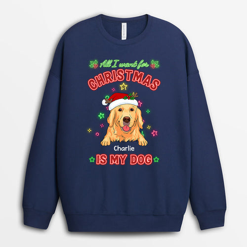 All I Want For Christmas Is My Dog Sweatshirt - Custom Dog Gift for Pet Lovers