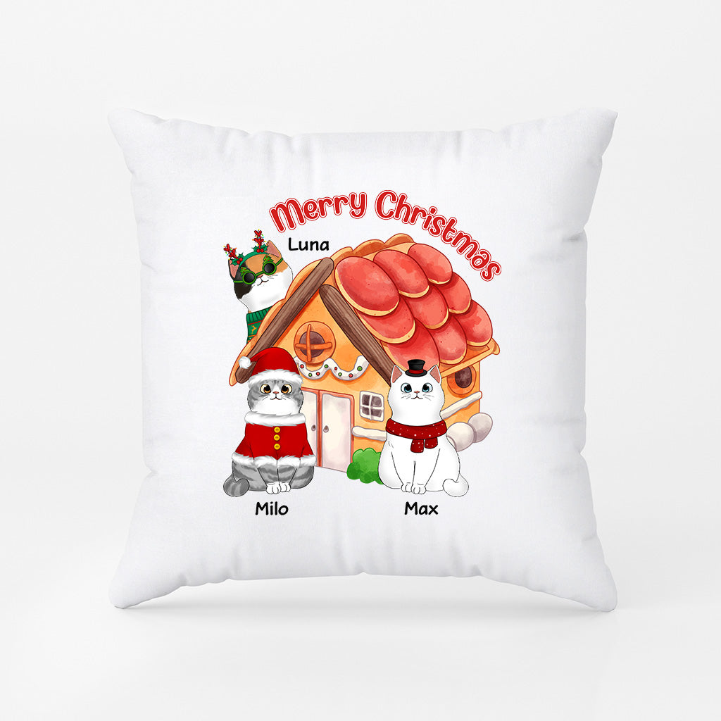Personalized Merry Catmas Pillow