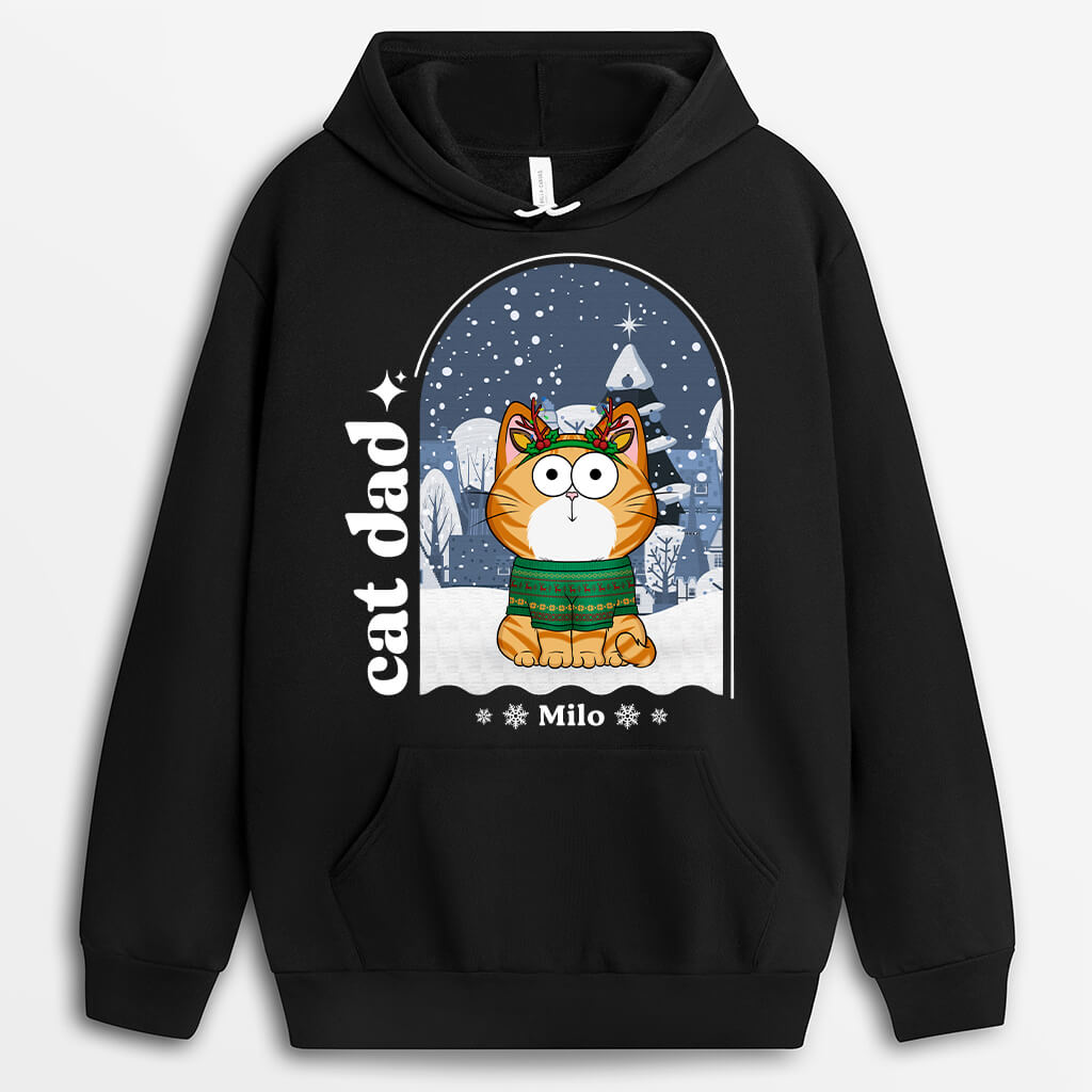 Personalized Cat Mom And Dad Christmas Hoodie