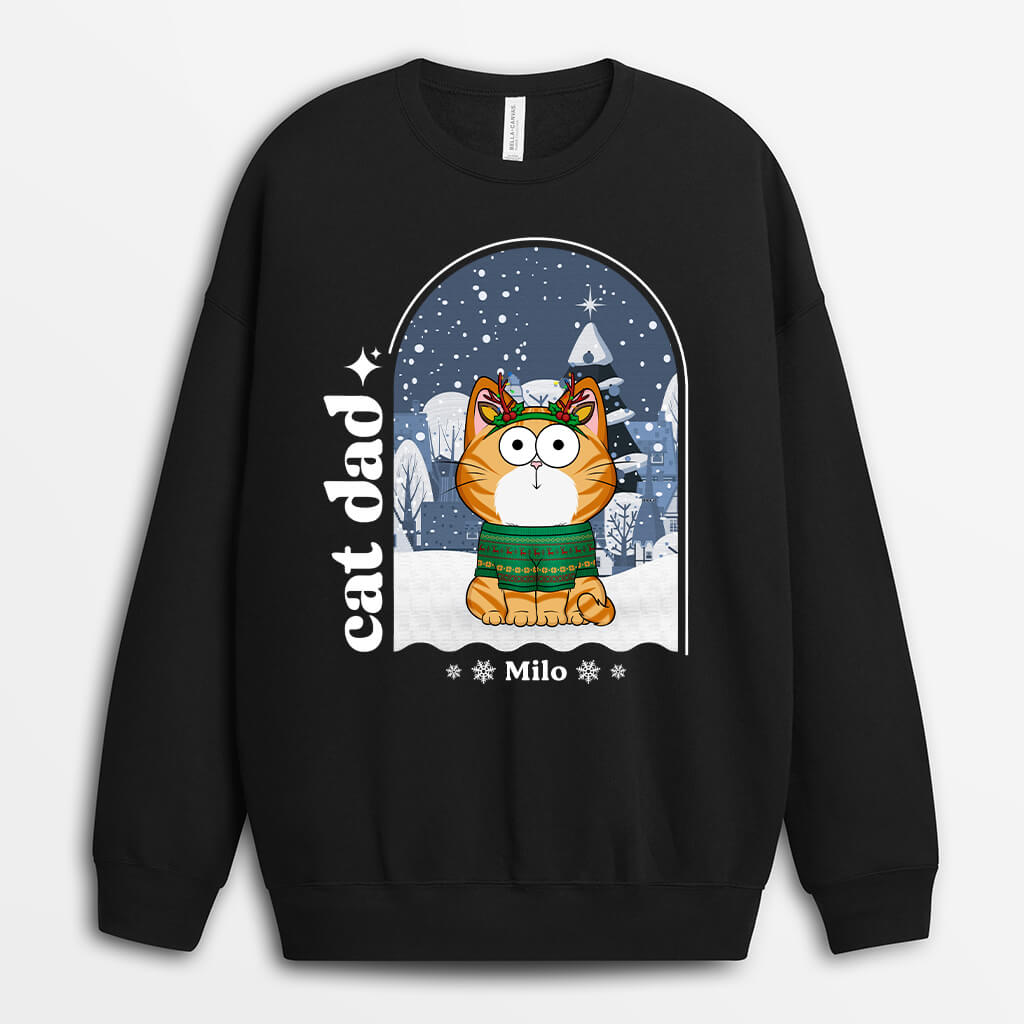 Personalized Cat Mom And Dad Christmas Sweatshirt