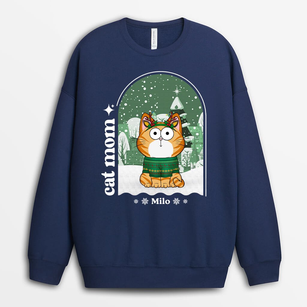 Personalized Cat Mom And Dad Christmas Sweatshirt