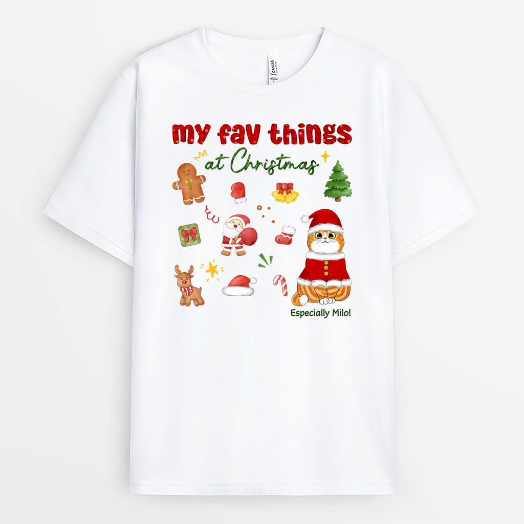Personalized My Favorite Things At Christmas T-shirt