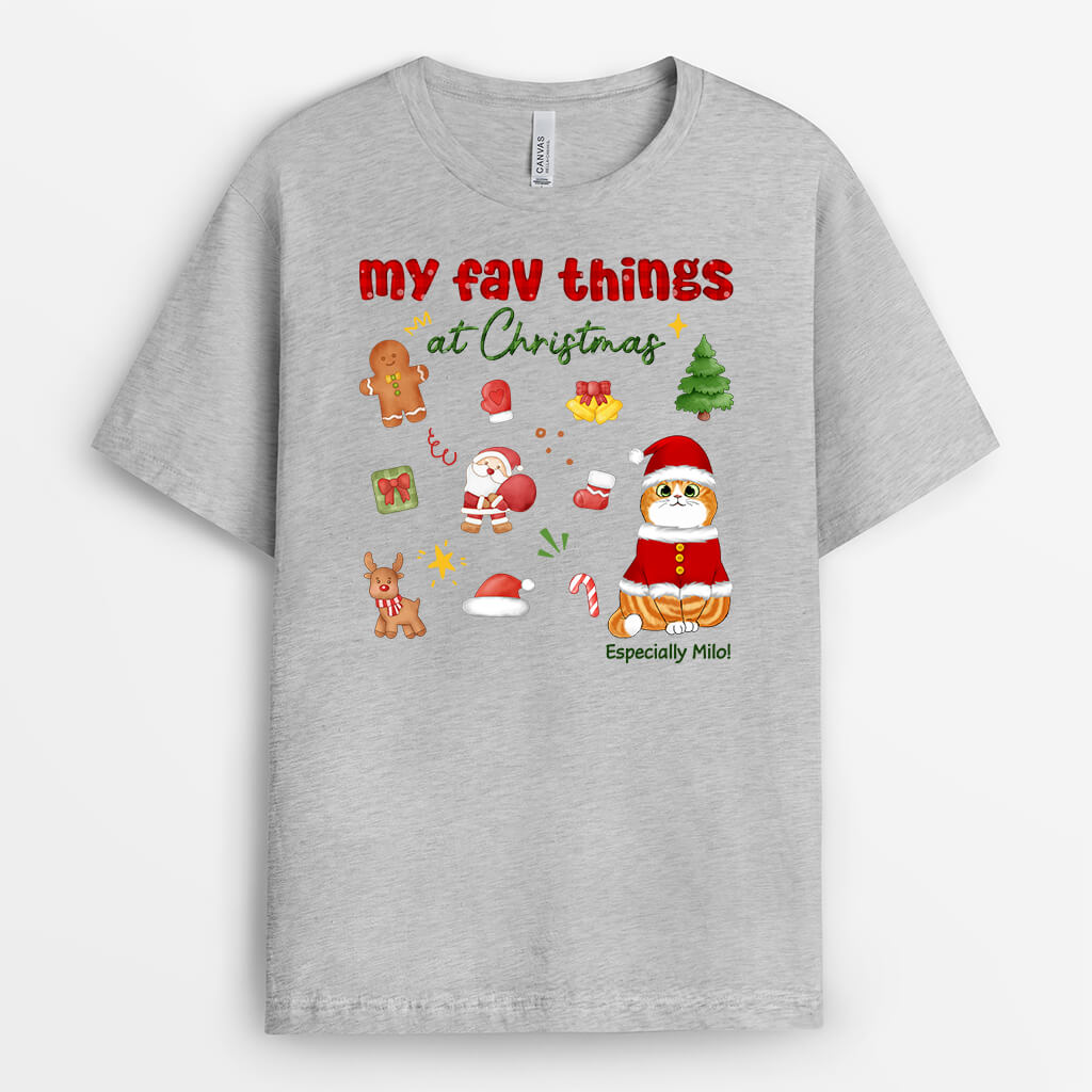 Personalized My Favorite Things At Christmas T-shirt