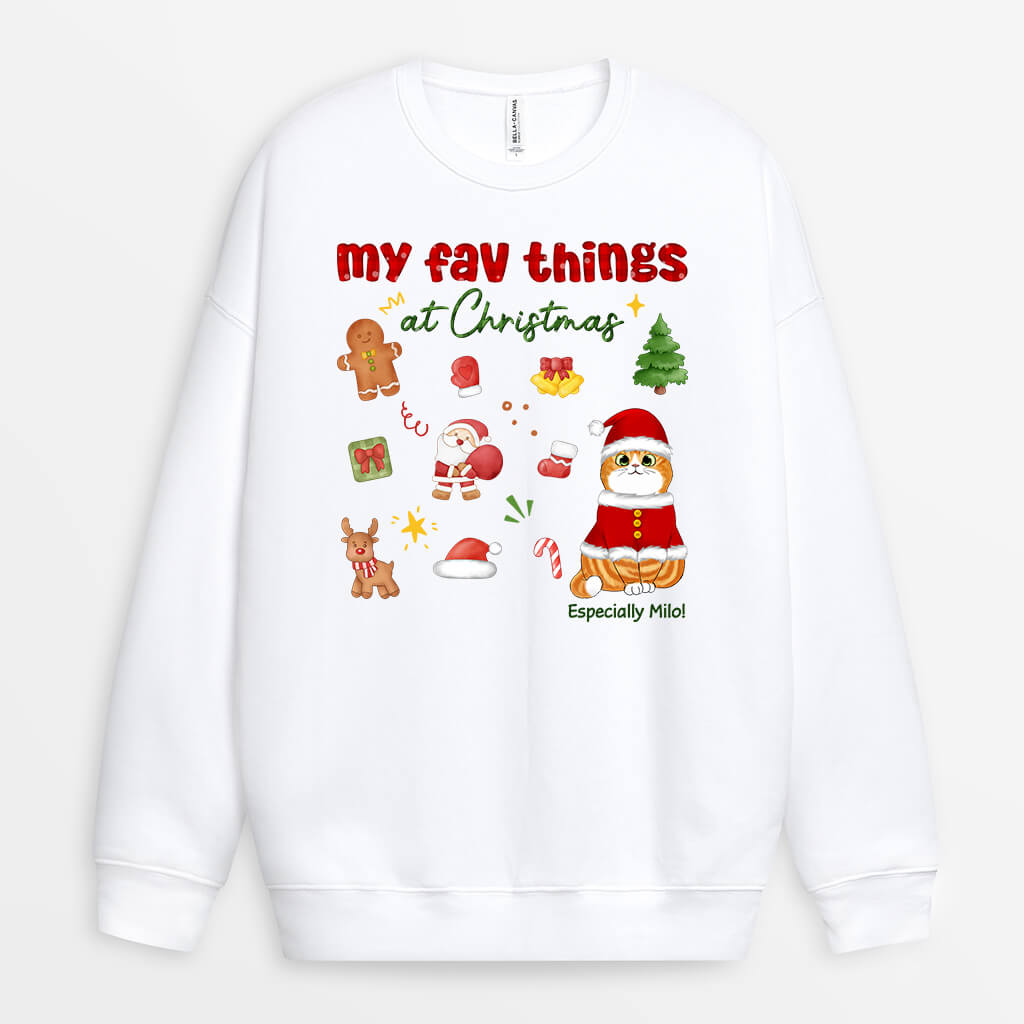 Personalized My Favorite Things At Christmas Sweatshirt