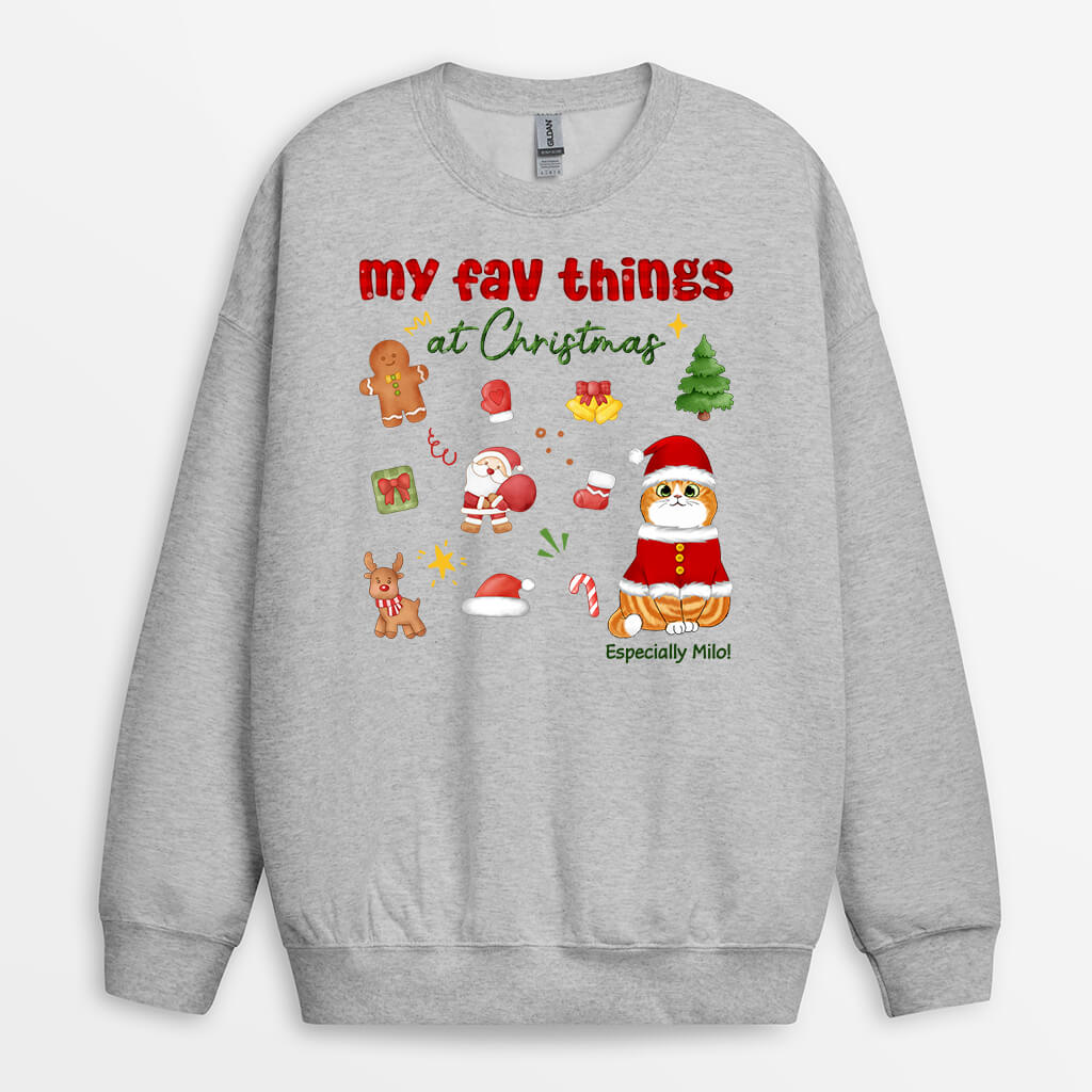 Personalized My Favorite Things At Christmas Sweatshirt