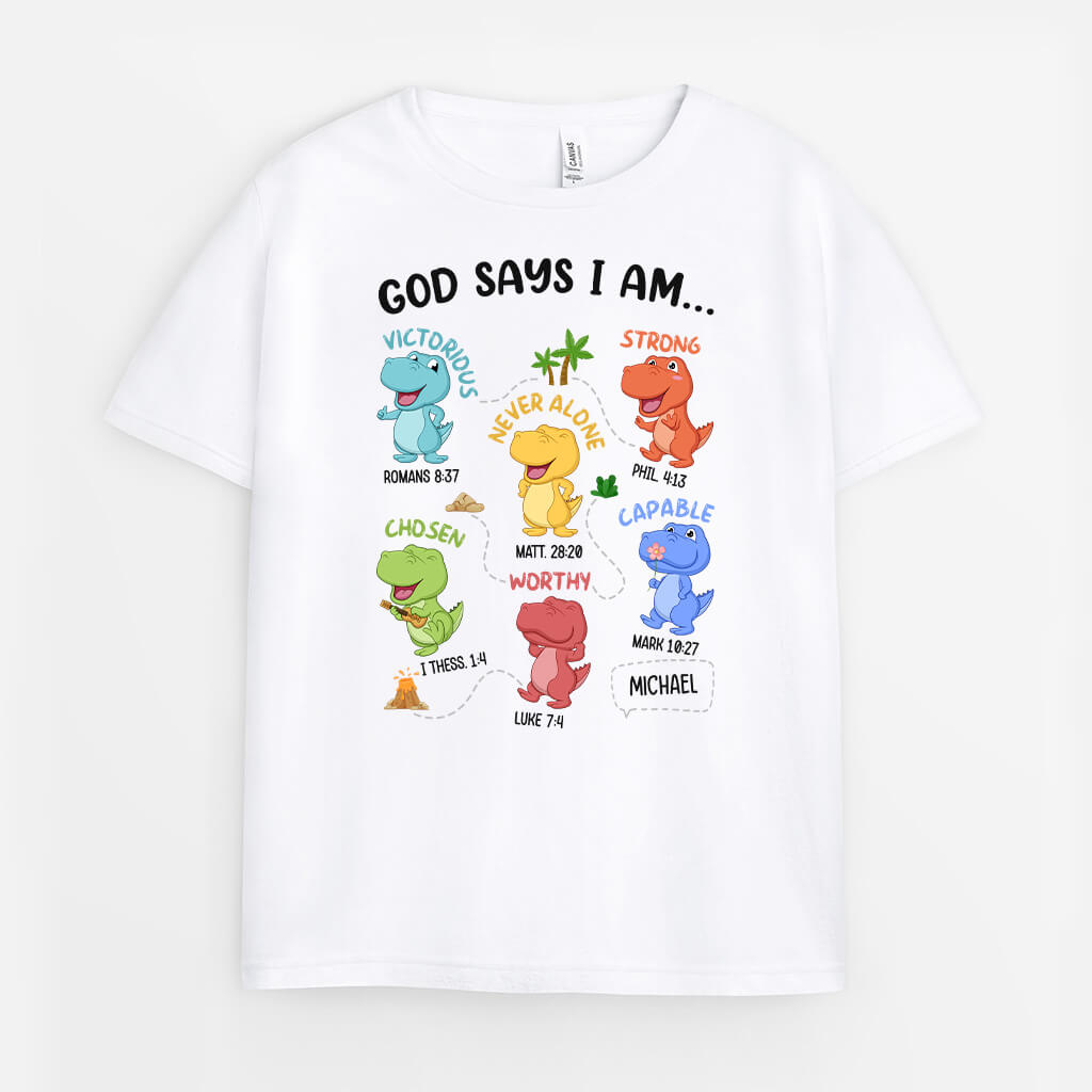God Says I Am - Personalized Kid T-Shirt