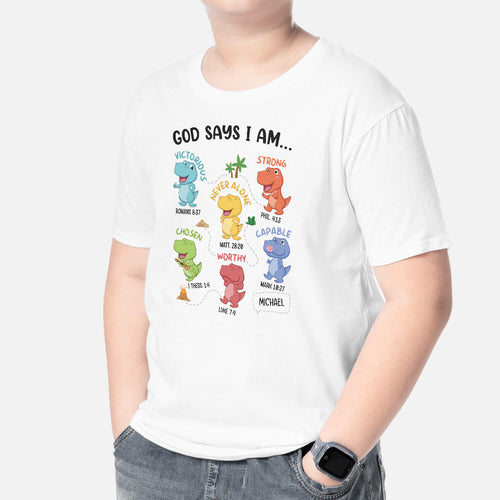 God Says I Am - Personalized Kid T-Shirt