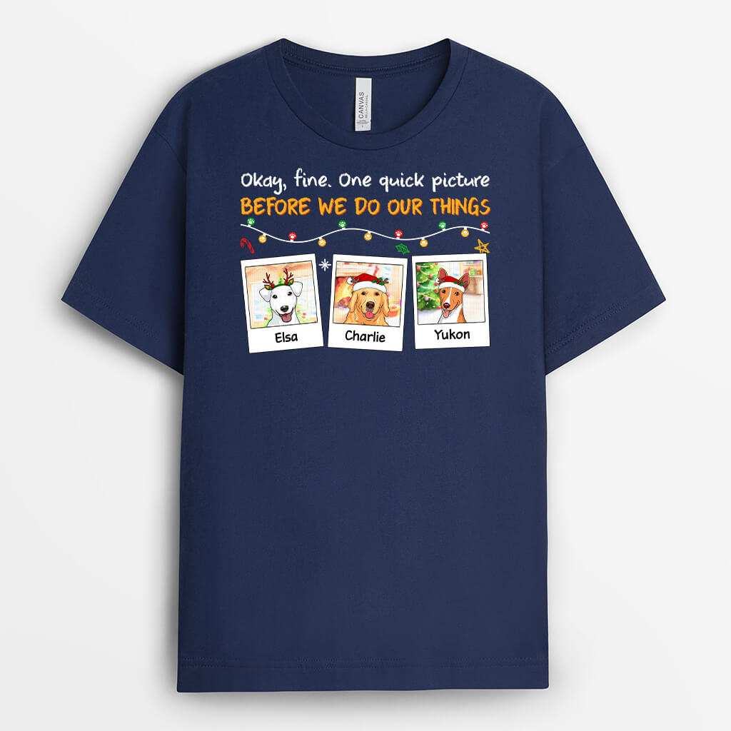 Photo Addicted Dogs - Personalized Vintage Christmas Shirts for Dog Lovers
