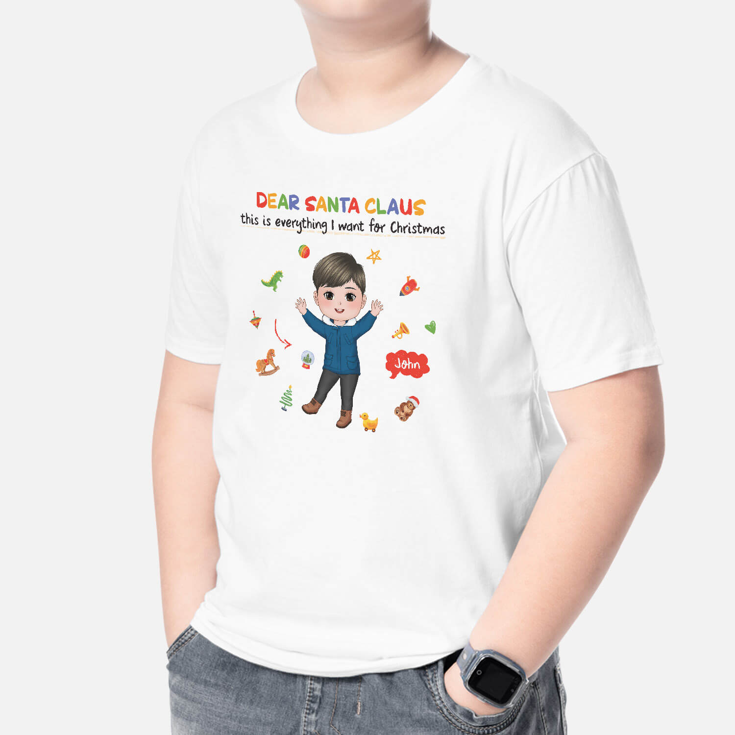 Dear Santa Claus This Is Everything I Want | Custom Cute Christmas Shirts for Kids