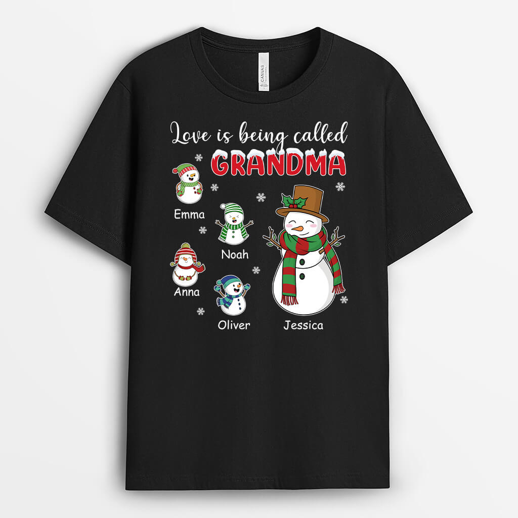 Love Is Being Called Grandma/Mommy | Personalized Christmas Graphic T Shirts