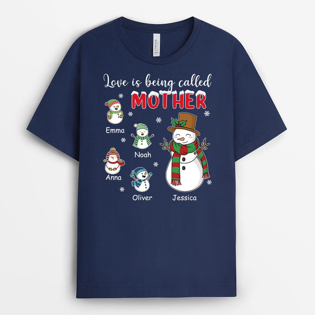 Love Is Being Called Grandma/Mommy | Personalized Christmas Graphic T Shirts