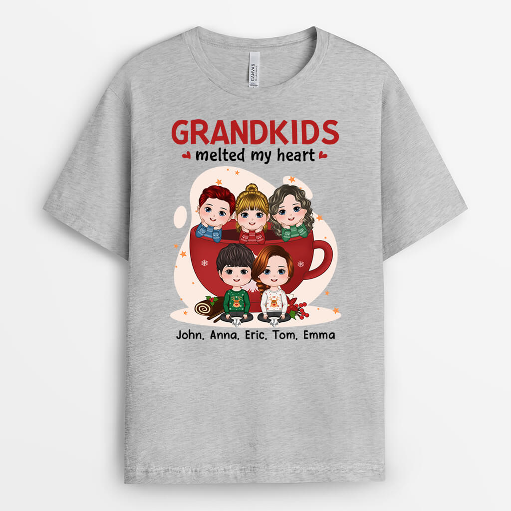 Grandkids Melted My Heart | Customized Christmas Themed T Shirts