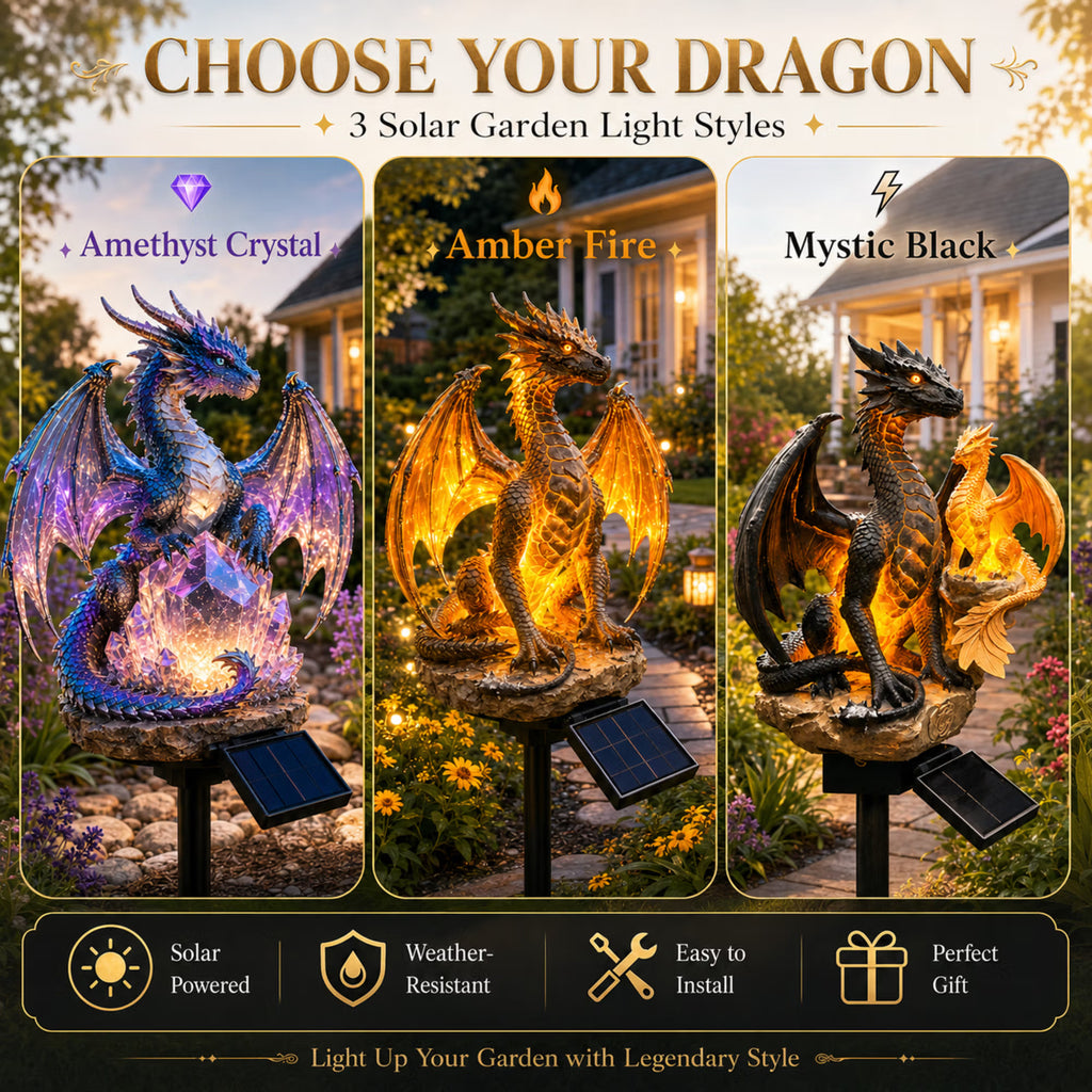 🐉 Amethyst Crystal Dragon✨️Solar Dragon Crystal Garden Light