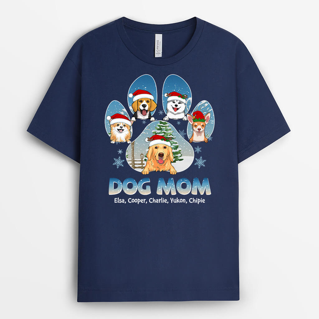 Personalized Dog Dad Christmas T-shirt