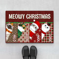 Merry Christmas Cat - Personalized Door Mat