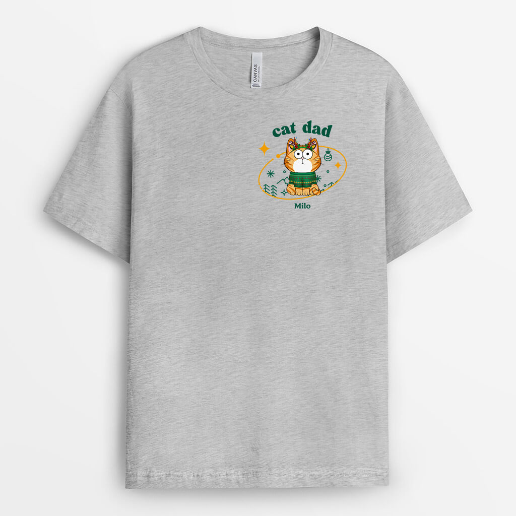 Cat Mom/Dad | Personalized Christmas Graphic Tee for Cat Lovers