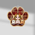 Dog Mom Dog Dad Paw Shape Ornament - Personalized Christmas Dog Gifts For Owners